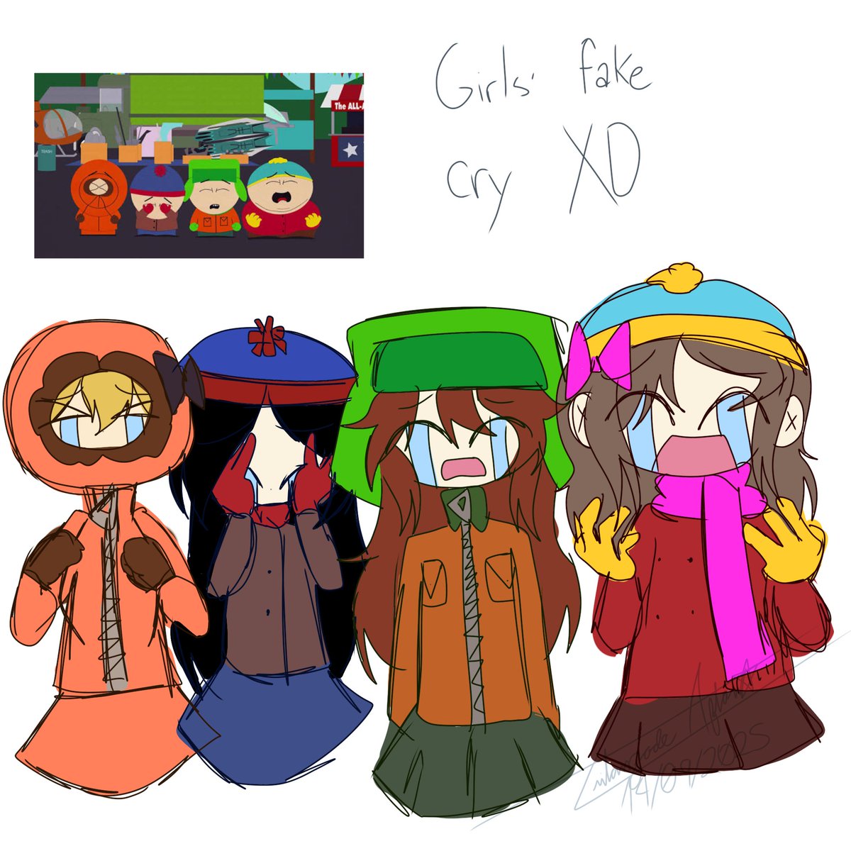 AftonTritanzode's tweet photo. Doddle!
(I recreated a scene from the show xd)
#SouthPark #southparkfanart #KyleBroflovsky #stanmarsh #KennyMcCormick #EricCartman #genderbend #GenderSwap #SouthParkAU #SouthParkGenderbendAU #fanart https://t.co/Nue3bFtbTU