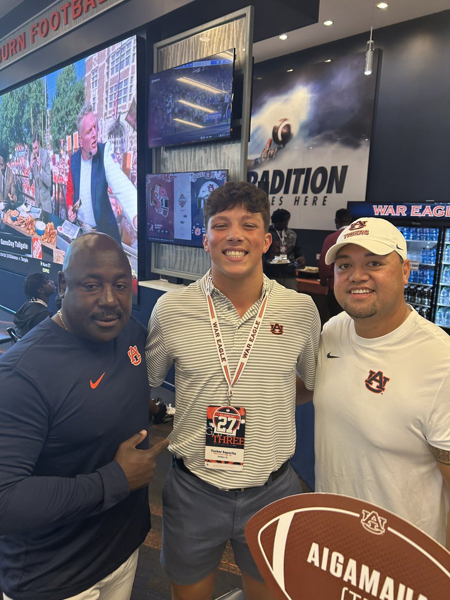 Tucker Saporita TE/WR/DE (@tls2008ga) on Twitter photo Had a great time in Auburn! Southern hospitality at its finest. WDE! 🦅 <a href="/coachcrimedawg/">CrimeDawg</a> <a href="/B_Aigamaua/">Ben Aigamaua</a> <a href="/CoachHughFreeze/">Hugh Freeze</a> <a href="/CClemente247/">Christian Clemente</a> <a href="/BenMoore247/">Ben Moore</a> <a href="/Roadclosed95/">Michael Holmes</a> <a href="/CoachJBrawner/">Jumaane Brawner</a> <a href="/CoachFosterPC/">Coach Erik Foster</a> <a href="/RyanSmith_AU/">Ryan Smith</a> <a href="/MattDeBary/">Matt DeBary</a> Had a great time in Auburn! Southern hospitality at its finest. WDE! 🦅 <a href="/coachcrimedawg/">CrimeDawg</a> <a href="/B_Aigamaua/">Ben Aigamaua</a> <a href="/CoachHughFreeze/">Hugh Freeze</a> <a href="/CClemente247/">Christian Clemente</a> <a href="/BenMoore247/">Ben Moore</a> <a href="/Roadclosed95/">Michael Holmes</a> <a href="/CoachJBrawner/">Jumaane Brawner</a> <a href="/CoachFosterPC/">Coach Erik Foster</a> <a href="/RyanSmith_AU/">Ryan Smith</a> <a href="/MattDeBary/">Matt DeBary</a>