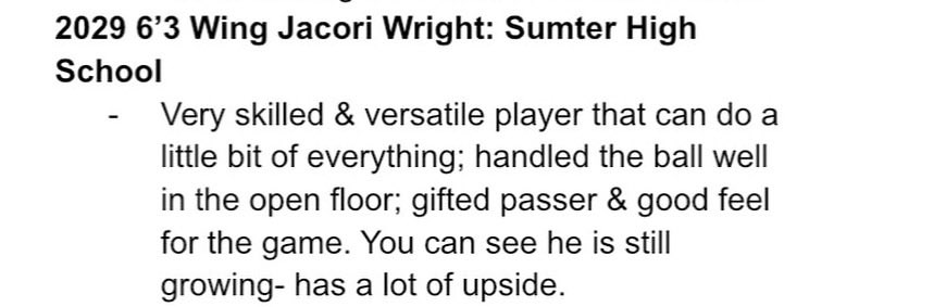 Thank you <a href="/SavageHoopsSC/">Savage Academy</a> for the recognition at the <a href="/Epic_Hoops/">E.P.I.C Hoops</a>. I was recognized as a top 5 player in 2029 amongst some of the best players in SC. #AGTG