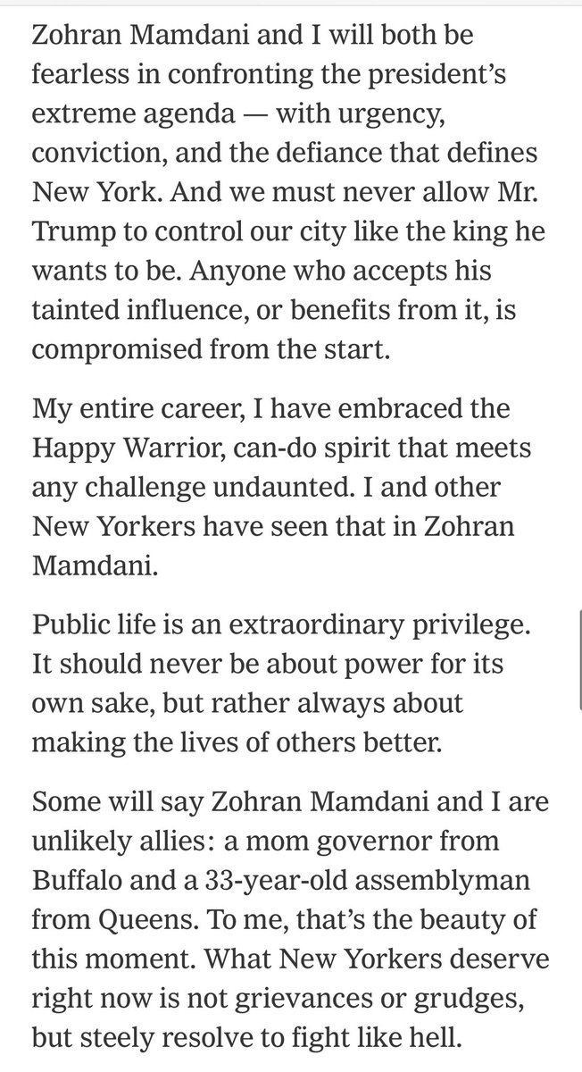 .<a href="/KathyHochul/">Kathy Hochul</a> endorses <a href="/ZohranKMamdani/">Zohran Kwame Mamdani</a> for Mayor in <a href="/nytopinion/">New York Times Opinion</a>. One telling passage: