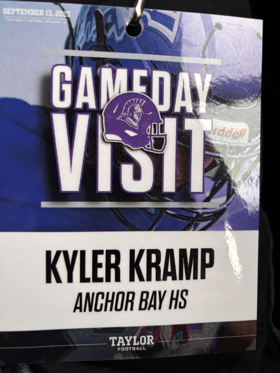 kylerkramp's tweet photo. I had a great time at Taylor University for a game day visit yesterday! Thank you for the invite @CoachLangvardt 
@TheD_Zone @mgiannone @tayloru https://t.co/ogaz28elwg