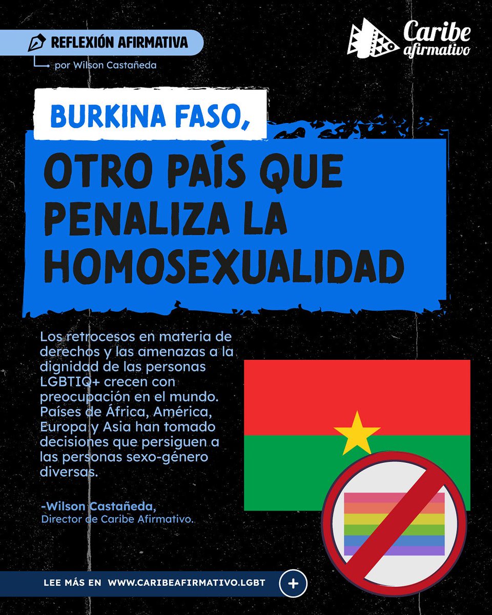 🇧🇫🏳️‍🌈 “La situación de Burkina Faso requiere nuestra atención hoy, pero vale la pena identificar cómo el cruce de factores como los discursos de odio, el poder fascista y la violencia sistemática tiene como objetivo desmontar los derechos de las personas LGBTIQ+”.—<a href="/WillCastanedaC/">Wilson Castañeda C</a>