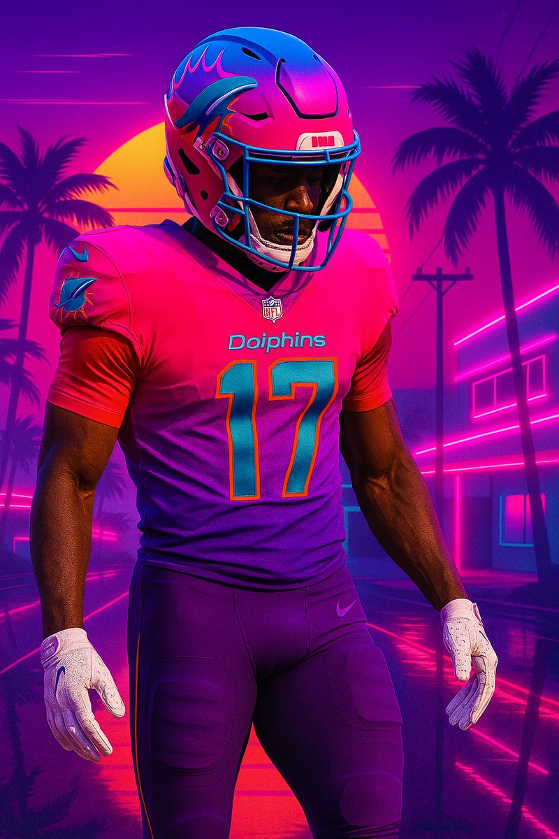 jsalone_'s tweet image. Asked chat to design a Miami vice Dolphins Alternate @MiamiDolphins
