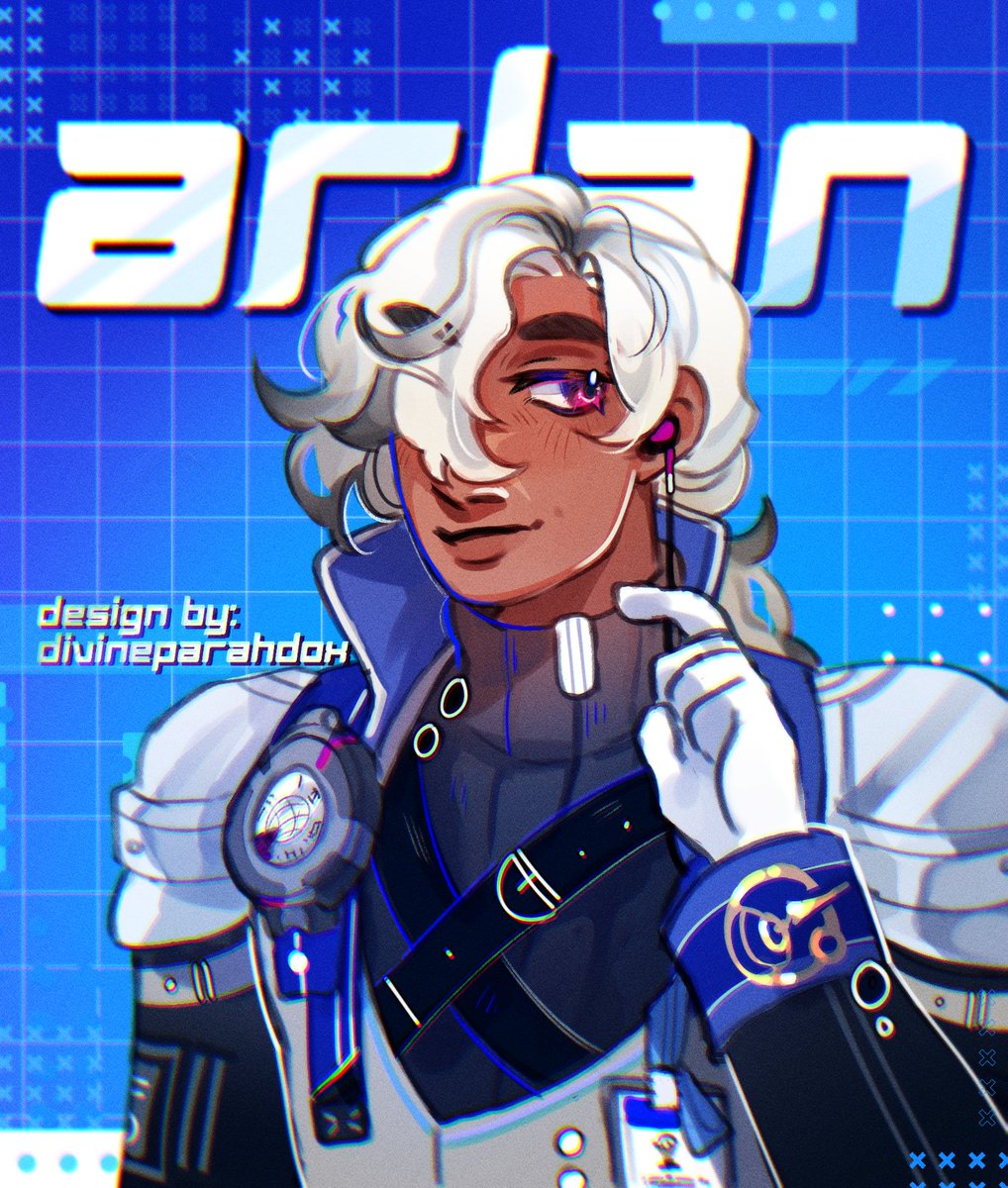 DivineParahdox's tweet photo. Arlan redesign ~ 💙🪢

His outfit/coat always bothered me, and so I wanted to give him more of a cool security bodyguard type of vibe!

#Arlan https://t.co/rzIHQxMpo3
