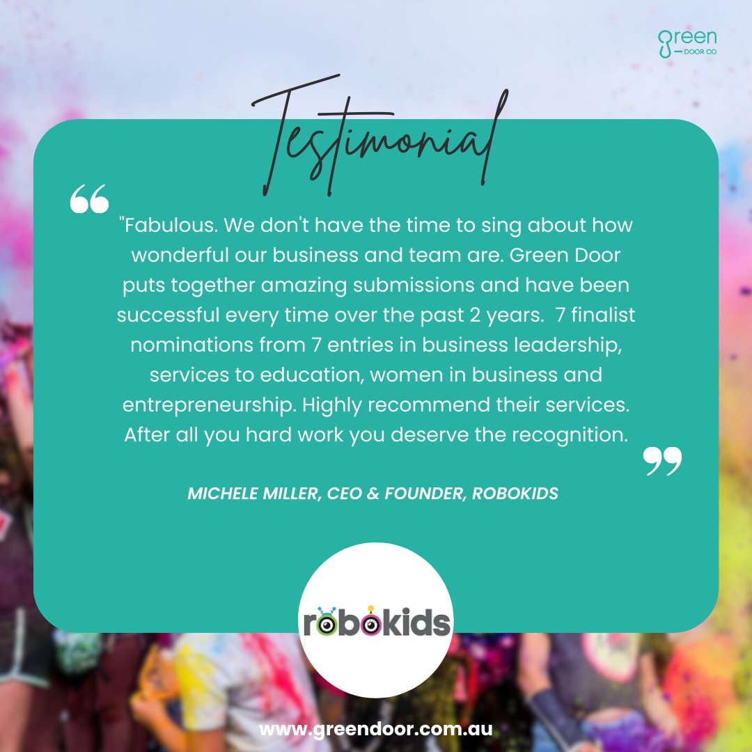 GreenDoor_Co's tweet image. A great testimonial from RoboKids! 

#AwardWinningSupport #ClientResults #BusinessRecognition #GreenDoorCo