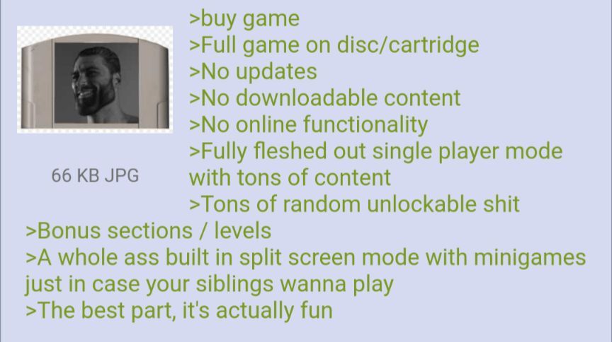 DailyGreentext's tweet image. Anon buys a game from the good old days