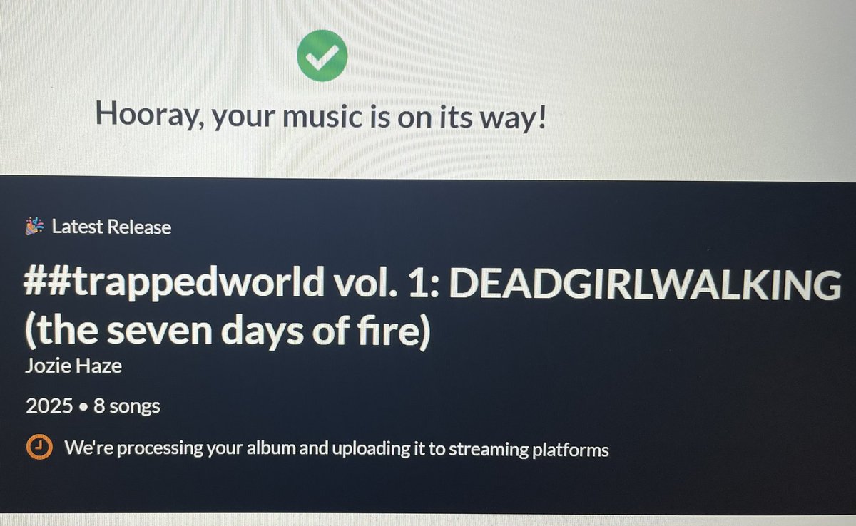 got my shit together.
SATURDAY SEPTEMBER 20TH
##trappedworld vol. 1 DEADGIRLWALKING (the seven days of fire) is yours