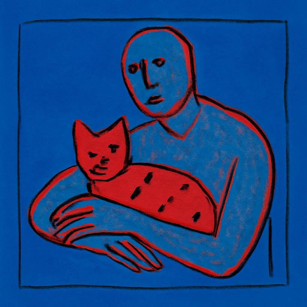 Человек с котом I

Работа входит в серию «Человек с котом».

#человекскотом
#neuropila 
#нейропила 
#рпарт
#современноеискусство 
#contemporaryart