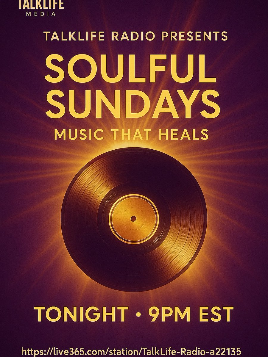 bugatti_MrTalk's tweet image. Tonight 9PM EST ✨
Soulful Sundays – Music That Heals 🎶

90s &amp;amp; 2000s R&amp;amp;B that feeds the spirit.
Tap in with MrTalk718 live on TalkLife Radio.

🎧 live365.com/station/TalkLi…
#TalkLifeRadio #SoulfulSundays