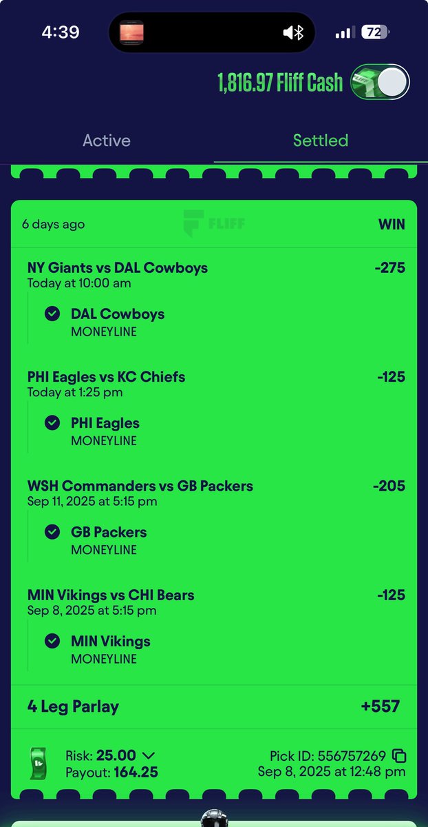 Week ✌🏻 BANGER WE SWEEP ON MONEY LINES THIS SUNDAY 🏈🏟️

#nfl  #moneylines  #GamblingX  #Fliff