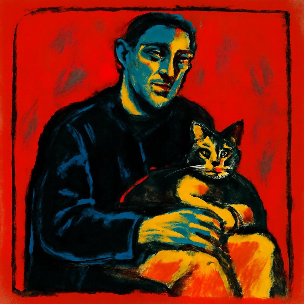 Человек с котом II

Работа входит в серию «Человек с котом».

#человекскотом
#neuropila 
#нейропила 
#рпарт
#современноеискусство 
#contemporaryart