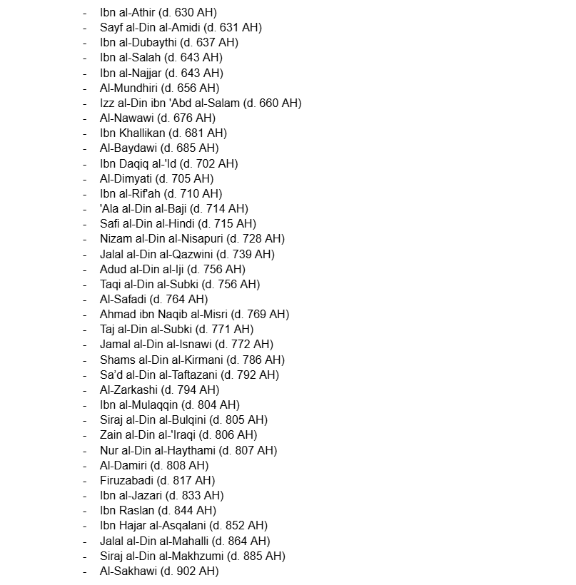 abutalhahashemi's tweet image. I’ve compiled a non-conclusive list of Shāfiʿī scholars along with their creedal affiliations. 📚

The focus is mainly on the Shāfiʿiyyah from the era after the students of al-Shāfiʿī and those who followed them.

Note: Some of these attributions may be contested.