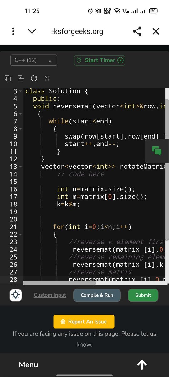 SUMIT_DEVELOPER's tweet image. Solved: Reverse each row K times in a matrix 🧩
✔️ Get rows &amp;amp; cols
✔️ Use k % m
✔️ Reverse first K, then remaining, then full row

Clean &amp;amp; efficient 💻

Thank you so much @rohit_negi9
Bhaiya ❤️ 
#DSA #CPlusPlus #ProblemSolving #100DaysOfCode
