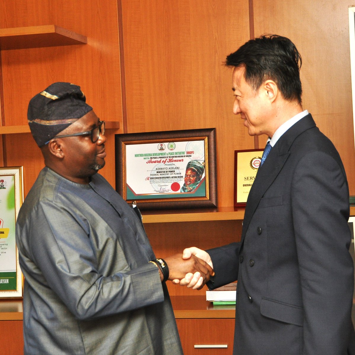 China Ambassador to Nigeria, Yu Dunhai payed a Courtesy called to the Honourable Minister of Power Chief Adebayo Adelabu recently.