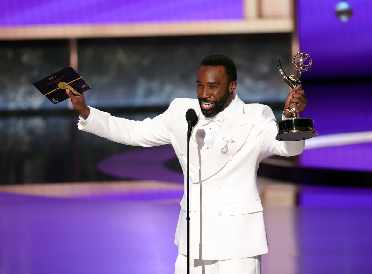BET's tweet image. &quot;As my momma would say, Whew, look at God&quot; - #TramellTillman

 #Emmys #Severance