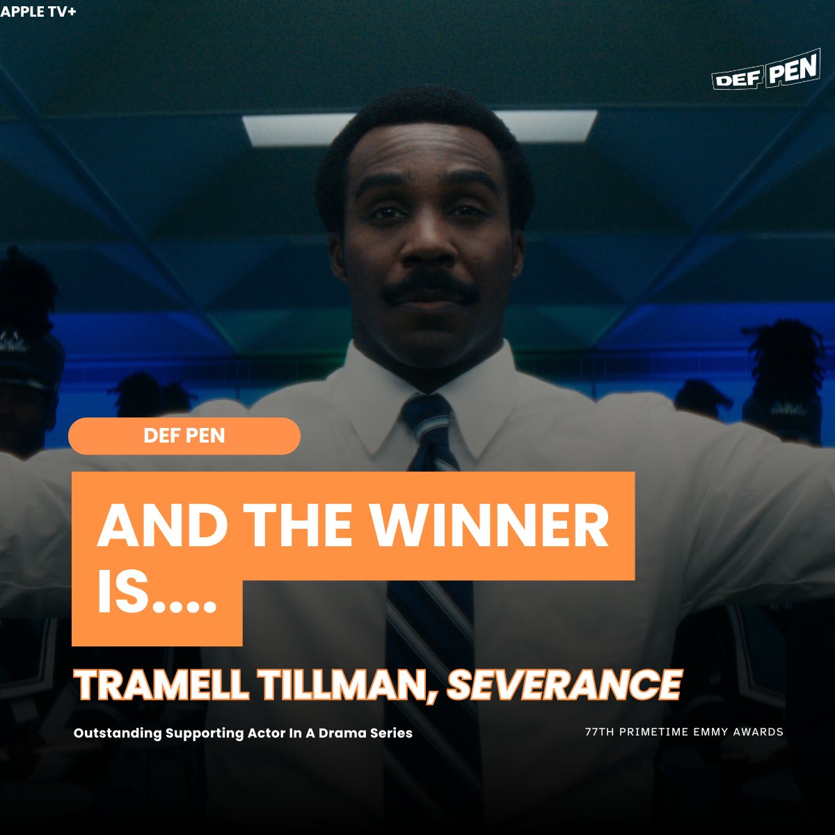 HE DID IT 🙌🏿

One nomination, one win! Tramell Tillman wins his first #Emmys for his role in #Severance

💻: t.ly/R6Zpm