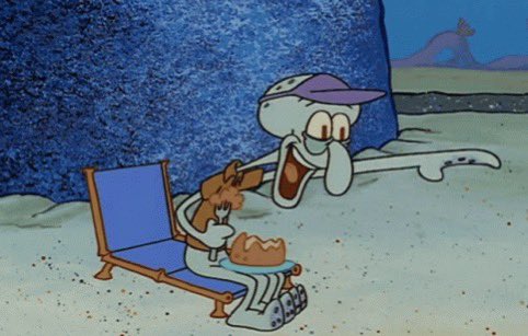 What made Squidward laugh? 

(Wrong answers only)