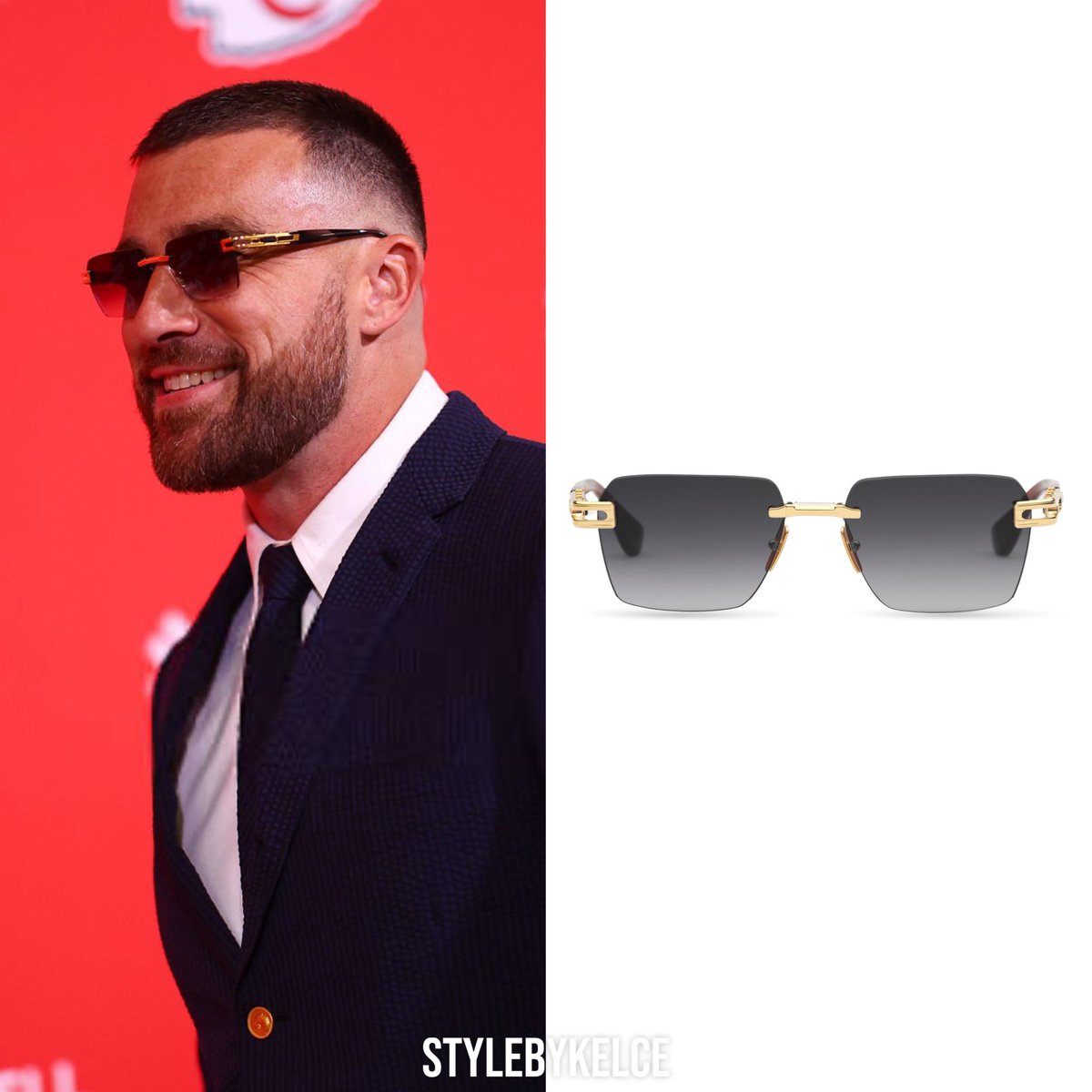 Travis Kelce arrives at Arrowhead Stadium ⋆ September 14, 2025

#ThomBrowne Custom Seersucker Suit ($N/A)
#ThomBrowne Pebble Grain Longwing Brogues ($940) 
#Dita Meta-Evo One Sunglasses ($1,035)

📸: David Eulitt, Kevin Sabitus / Getty Images, Andrew Mather / Chiefs