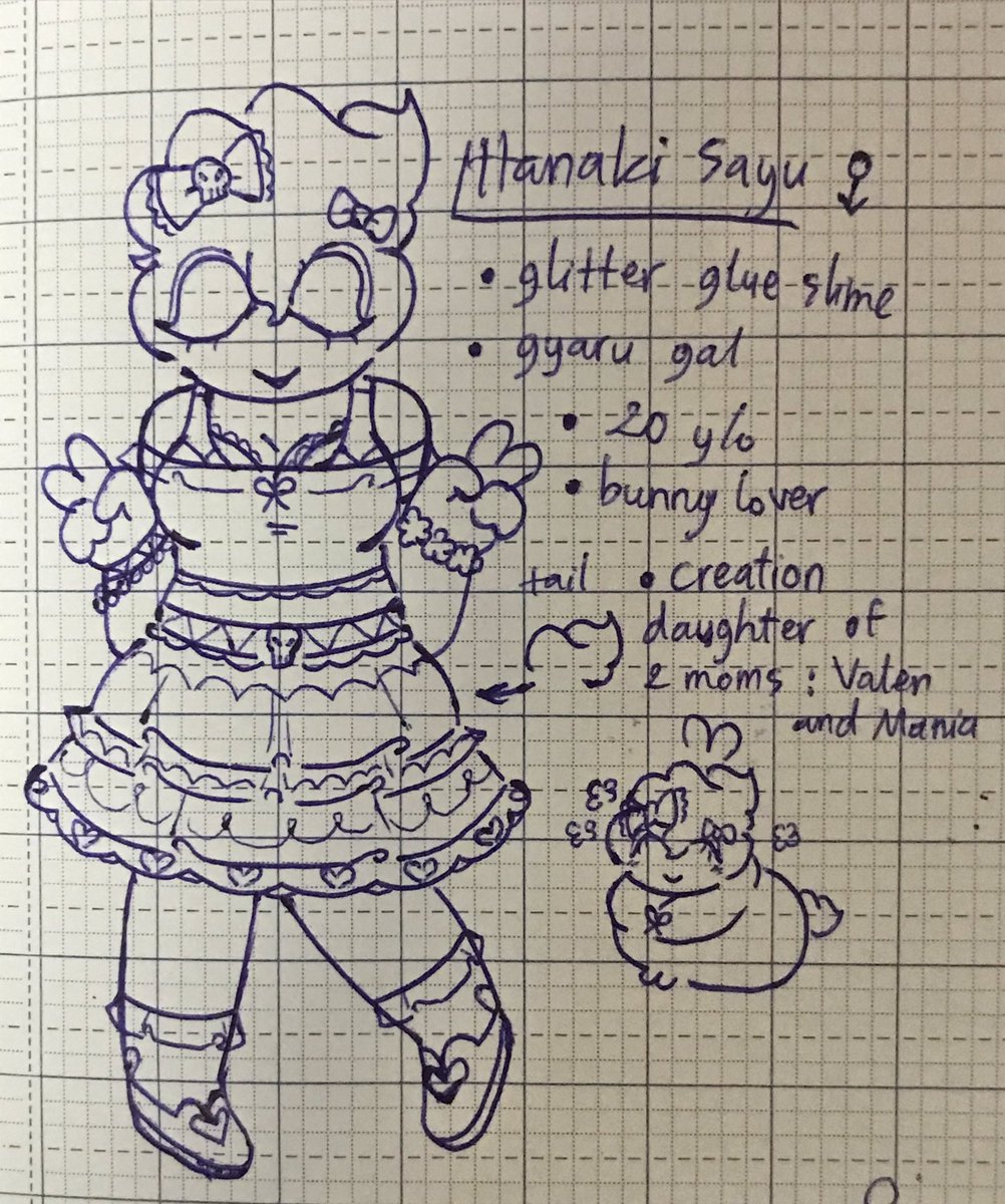 tis slimeoc i designed so gud i had to show here
also i designed her gyaru from memory on how theyd dress 🤤🤤🦋
