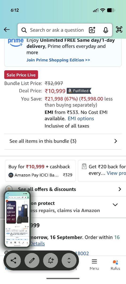 eudaykumaru58's tweet image. #HmdFusion to low price @10999 perfect price after 7months over drastically prices are low what u say @theoriginal086 Good morning from India