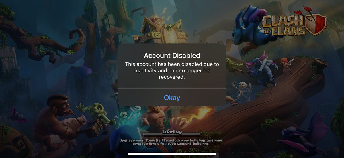 rufsburner's tweet photo. @ClashofClans i cant access my acct bc of this. Please help. 

I made a new game. But when it linked it booted me and wont open the app. https://t.co/lDgE30acNX