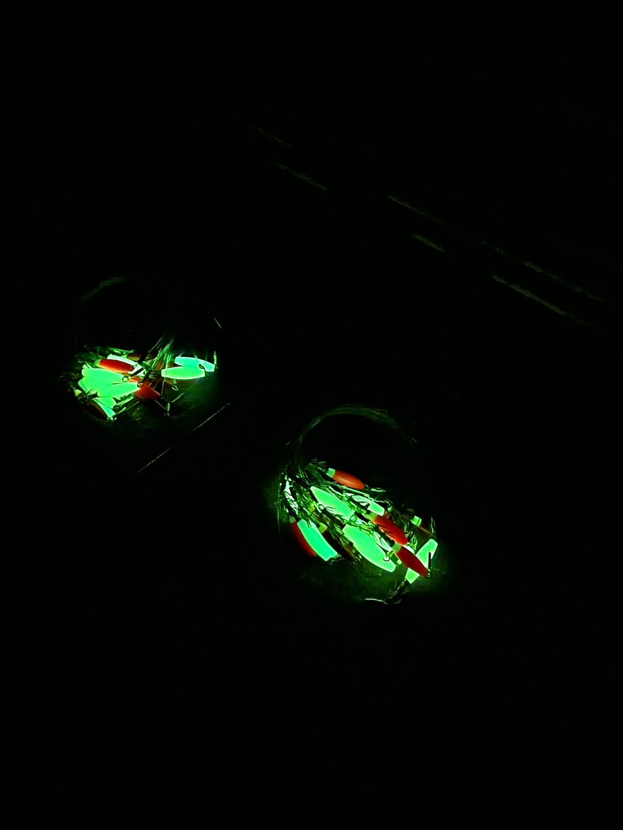 What i see....
What a squid sees...🐙
New set of jiggers geared up for nothin, just in case.