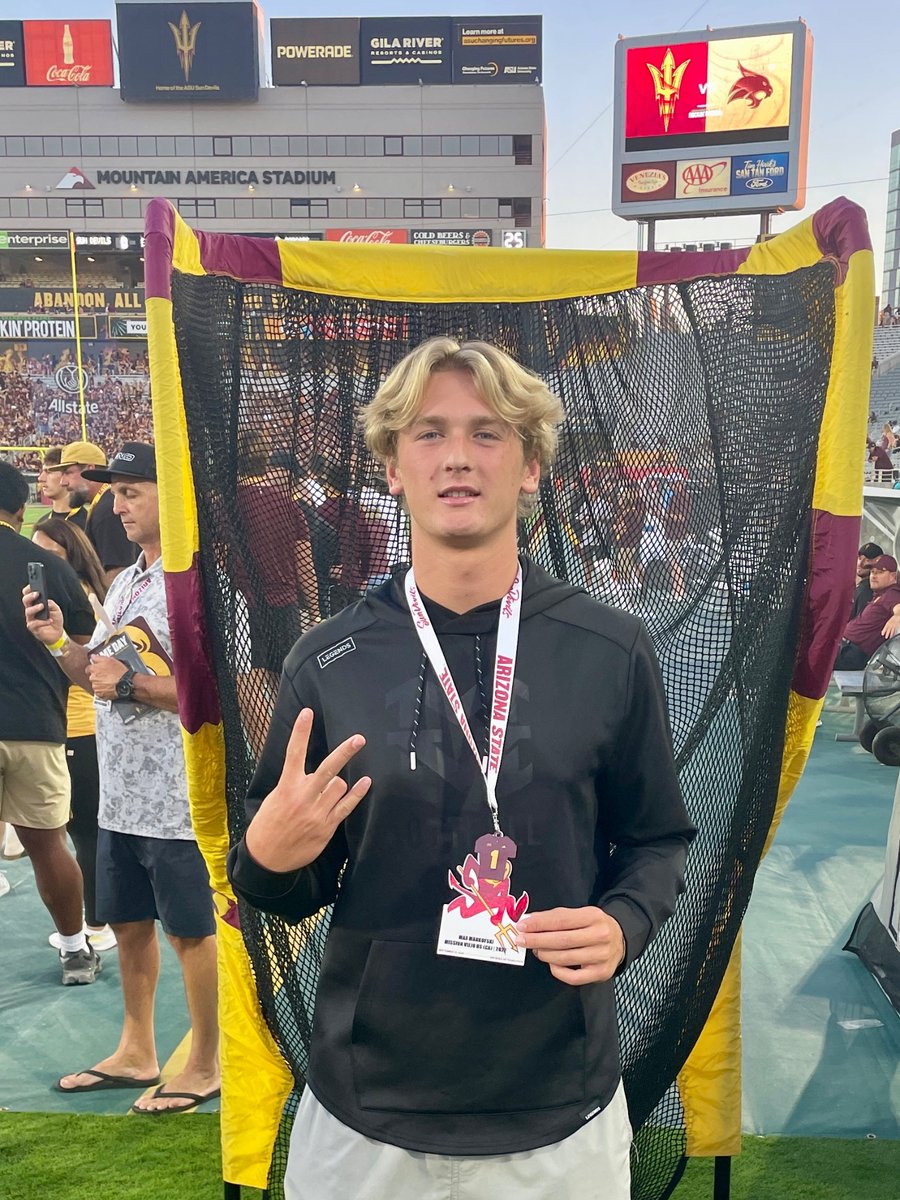 📍🔱Thank you <a href="/ASUFootball/">Sun Devil Football</a> for an awesome game day visit. Appreciate time spent with coaches &amp; 1st class experience. Hope to be back soon.
#ForksUp #ActivateTheValley 
<a href="/CoachMohns/">Jason Mohns 🔱 🏈</a> <a href="/JeremyPlattASU/">Jeremy Platt</a> <a href="/Trent_Birch/">TB</a>
<a href="/BlairAngulo/">Blair Angulo</a>   <a href="/BrandonHuffman/">Brandon Huffman</a>  <a href="/missionfootball/">MissionViejoFootball</a> <a href="/diablocjohnson/">Chad Johnson</a>