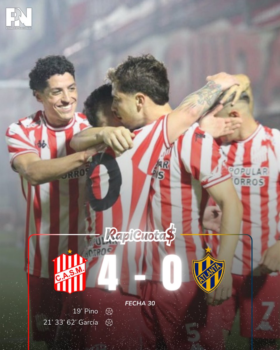 🇦🇹🤯 GOLEADA CIRUJA

San Martín (T) 4-0 Atlanta

El Santo Tucumano goleó al Bohemio en La Ciudadela y vuelve al triunfo en la categoría.