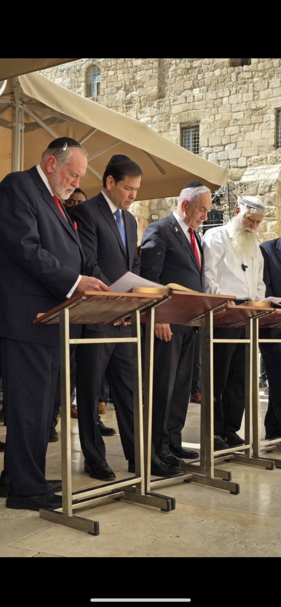 On a day when Americans went to church in droves to honor Charlie Kirk and express their devotion to Jesus Christ, Marco Rubio &amp; Mike Huckabee went to israel to honor those who spit on Christians &amp; bomb their churches, and express devotion to those who had Him crucified.