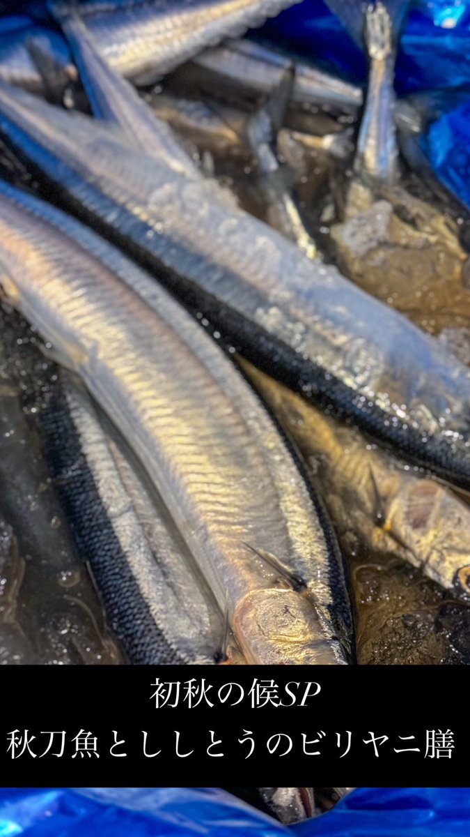 おはこん🙋🏻
本日は祝日営業により12〜15L.O
一人前につき1尾以上使用した
秋刀魚のビリヤニ膳をご用意いたします
秋の味覚満載なので
皆さまのご来店お待ちしております💁🏻