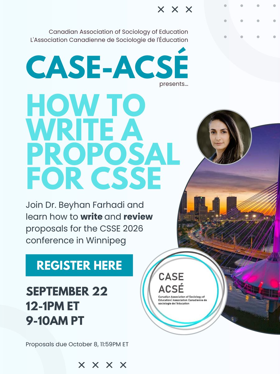 Do not miss our September 22 webinar "How to write a proposal for CSSE" (12pm) led by <a href="/BBFarhadi/">Beyhan Farhadi, PhD</a>!  Register here - utoronto.zoom.us/meeting/regist…