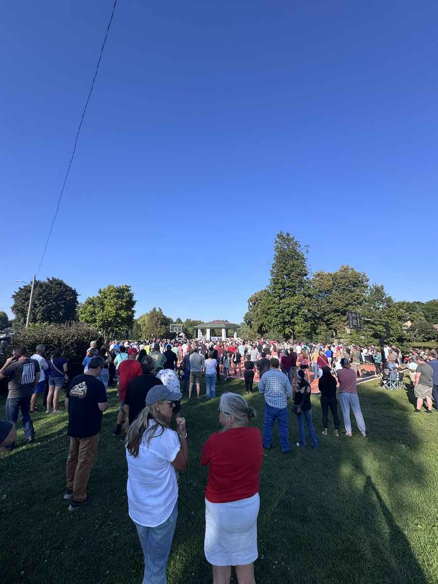 GovernorWIS's tweet photo. Today in Grafton, Wisconsin, there was a vigil held for Charlie Kirk. There was about 1,000 people in attendance. From USA chants, to songs, to bible verses, this really is the turning point. People shouldn’t be afraid to speak their beliefs, there should be no fear of violence. 

We will carry on what Charlie Kirk wanted to continue, and we will be louder than ever because now everyone truly knows that the left is the side of violence.