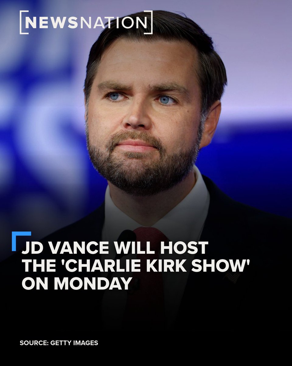 Vice President JD Vance announced that he will host the 'Charlie Kirk Show' Monday.

MORE: newsnationnow.com/politics/charl…