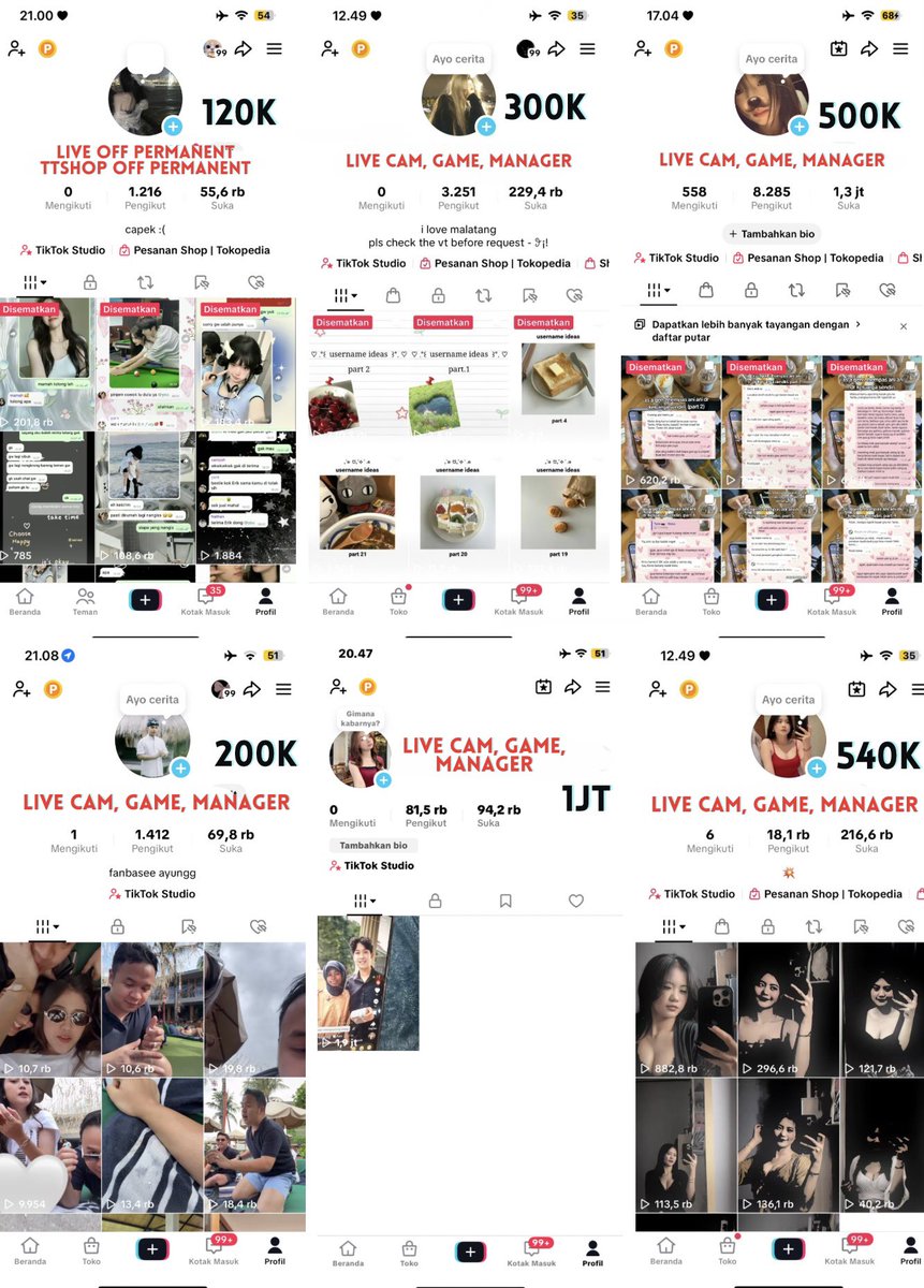 relie jual akun tiktok. tweet media