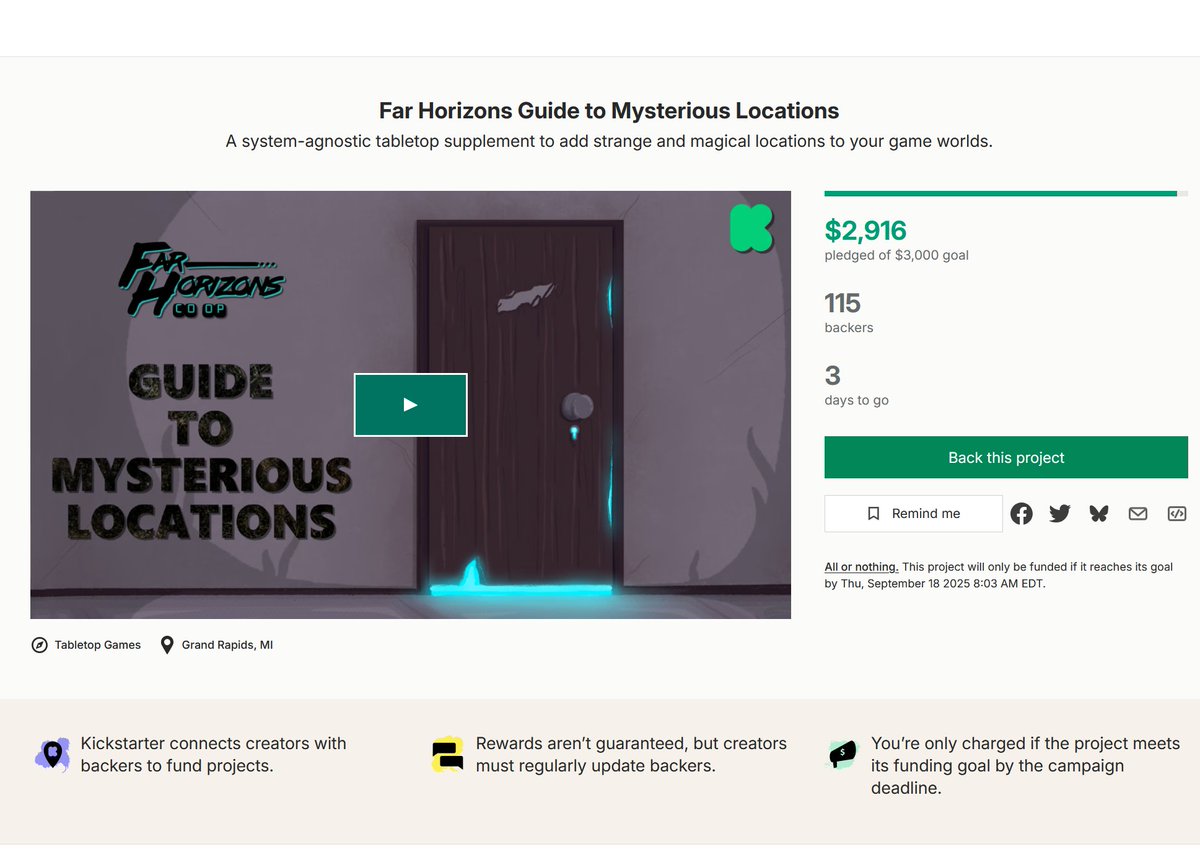 We are just about within sneezing distance of base funding, #TTRPG people!

Be one of the few we need to push over the line!