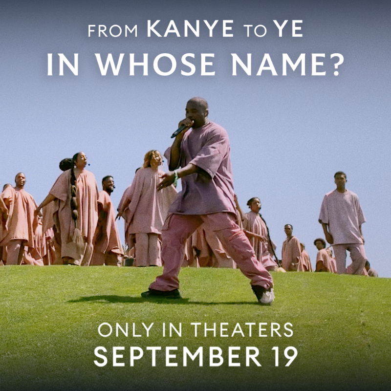inwhosename's tweet photo. From Kanye to Ye, the chronicle of a cultural icon. In Whose Name? Only in theaters this Friday.