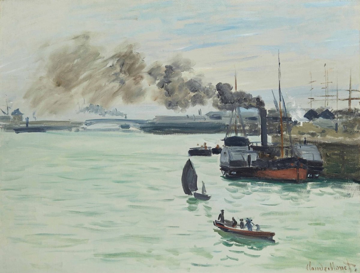 artistmonet's tweet photo. View of a port - 1871 #artbots #monet https://t.co/mCNwWXoWd9