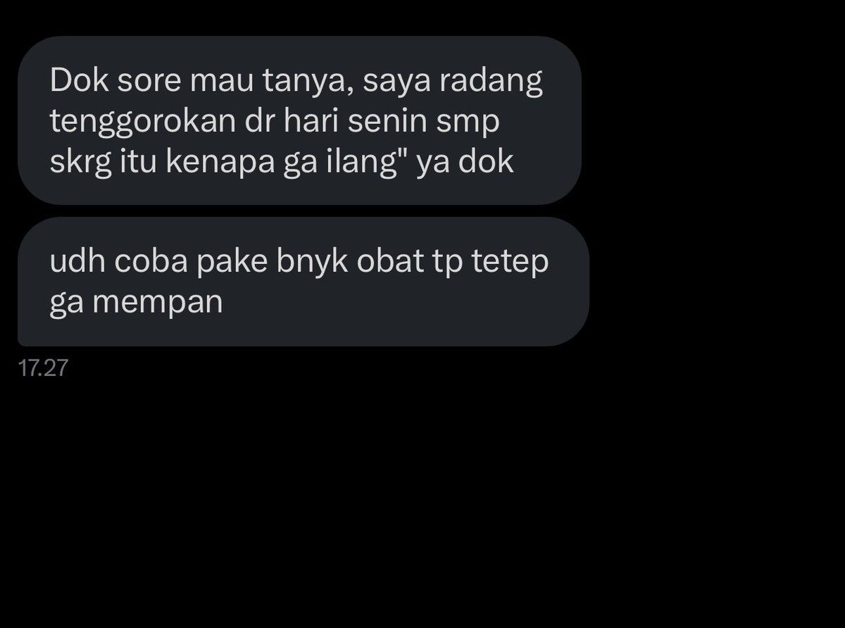 The face                                The DM

Udah apa dibilang gamau nerima konsul online.