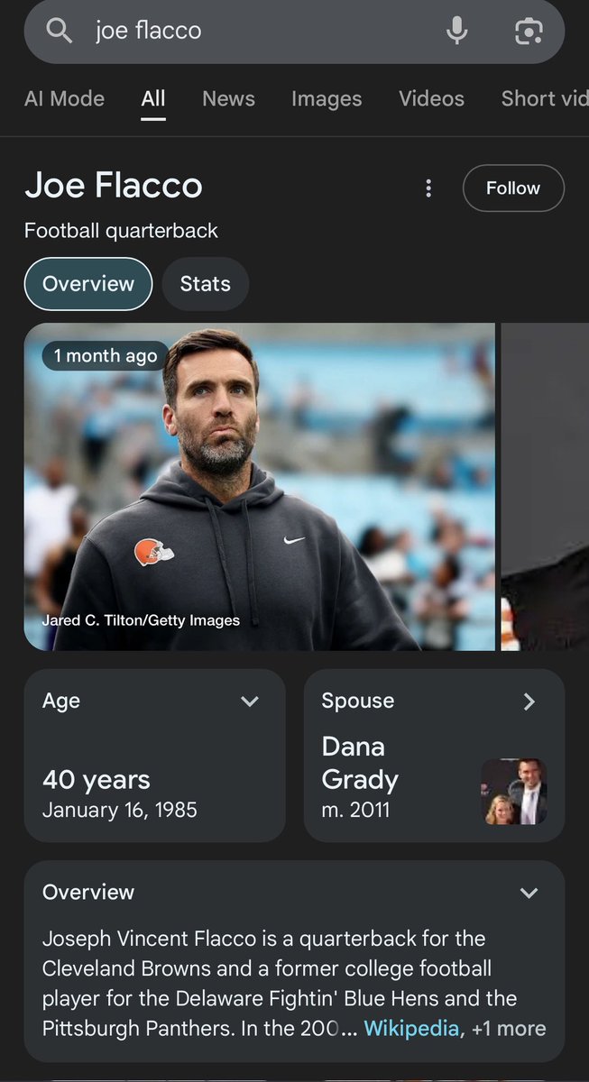 Joe Flacco . Your 60 . Retire . Have Kids . Start A Family #DawgPound  <a href="/JoeFlacco/">Joe Flacco</a> it’s 2025 Give it UP!