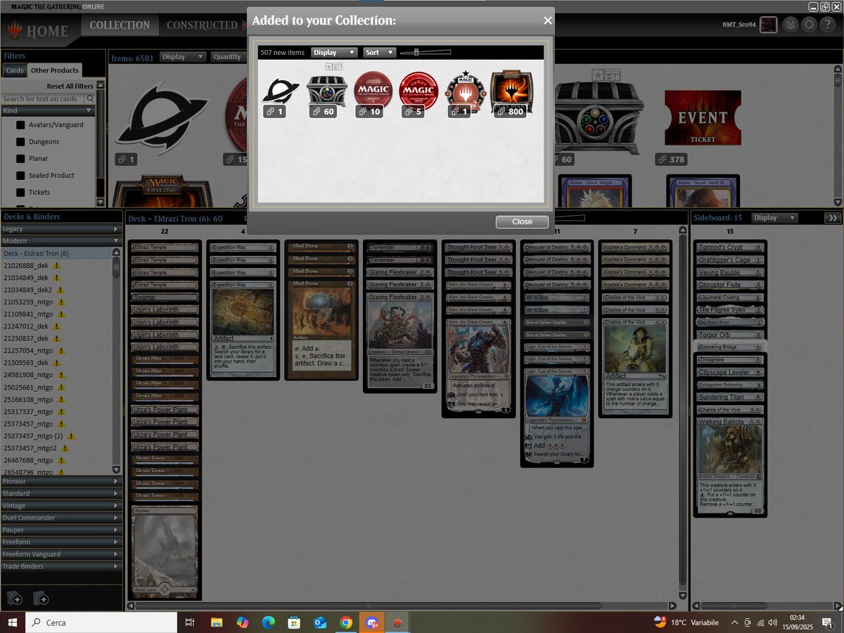 After three top 16 in the weekend Pauper Challenges, i made top 8 at the Modern Showcase Challenge with my usual Eldratron decklist. So Happy about the result and i'm definitly going to keep playing this deck until the meta remains like this! 🔥🔥🔥