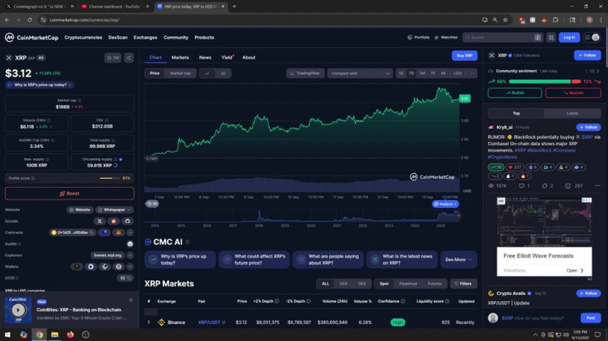 TheCSCcrypto_'s tweet image. $XRP 7 day chart looks amazing!