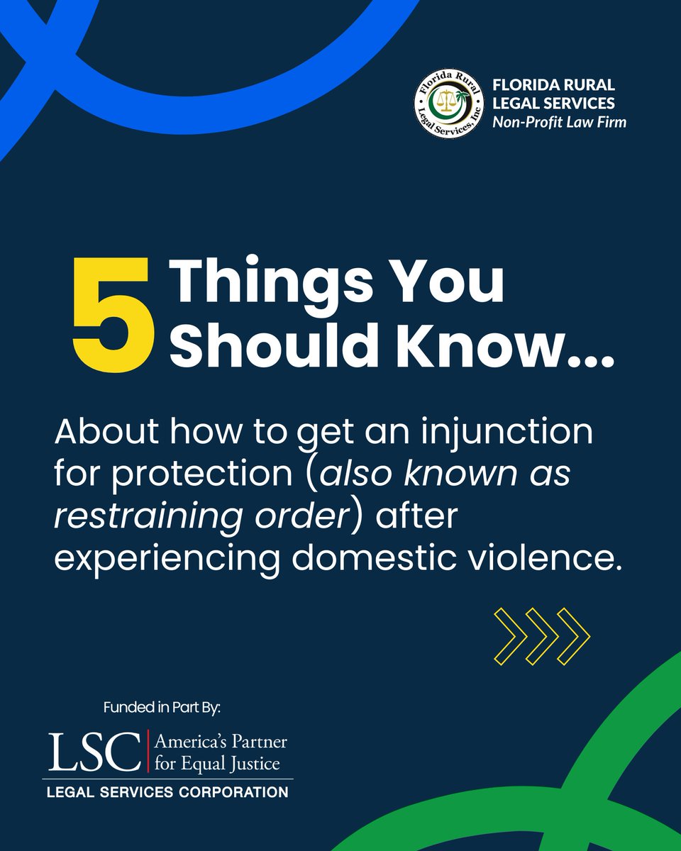 Frls_Inc's tweet photo. 5 Things You Should Know About Getting an Injunction for Protection After Domestic Violence
1-888-582-3410 | Monday - Friday, 8:30 a.m. - 5:00 p.m.
#FRLS #domesticviolenceawareness #domesticviolence #LegalAid #FreeHelp https://t.co/tgdTBlAgJe
