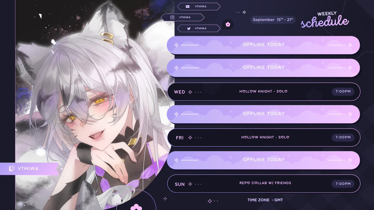 Stream Schedule This Week! ♡
#vtuber #ENVtubers