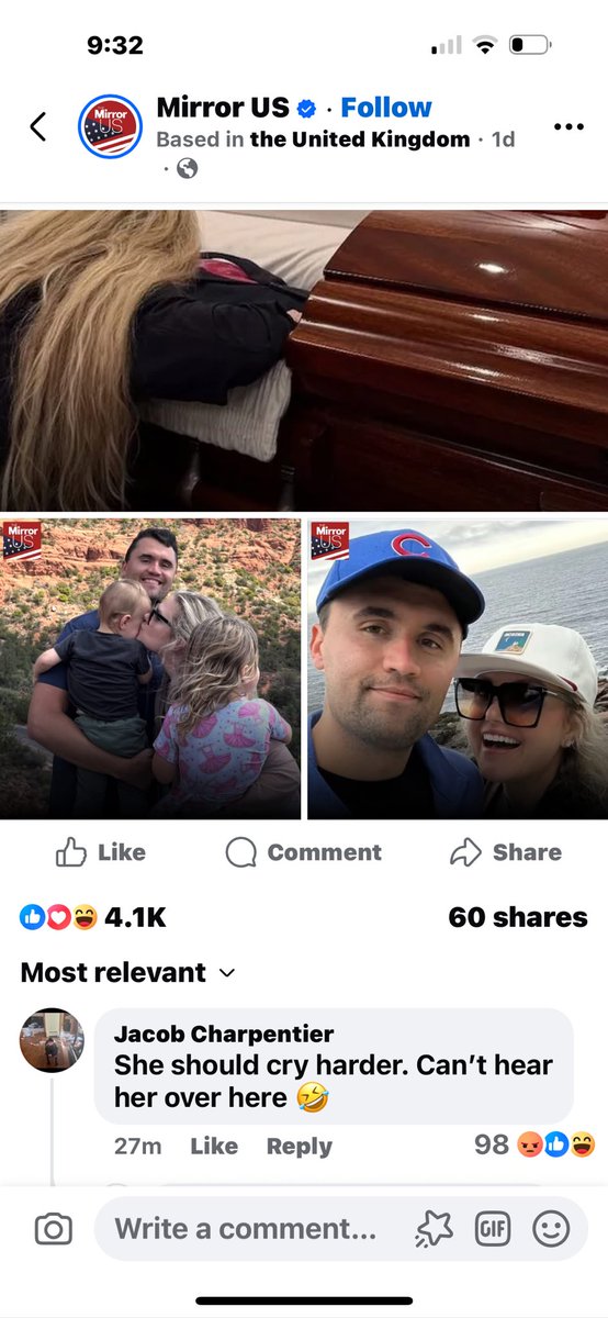 rage2210c's tweet photo. @SecWar I don’t know if this is true or not but he claims to be working for the US Army with views like this. It’s disgusting that any American could wish harm or ill will on Charlie Kirk or his wife. https://t.co/pRdvR05JmH