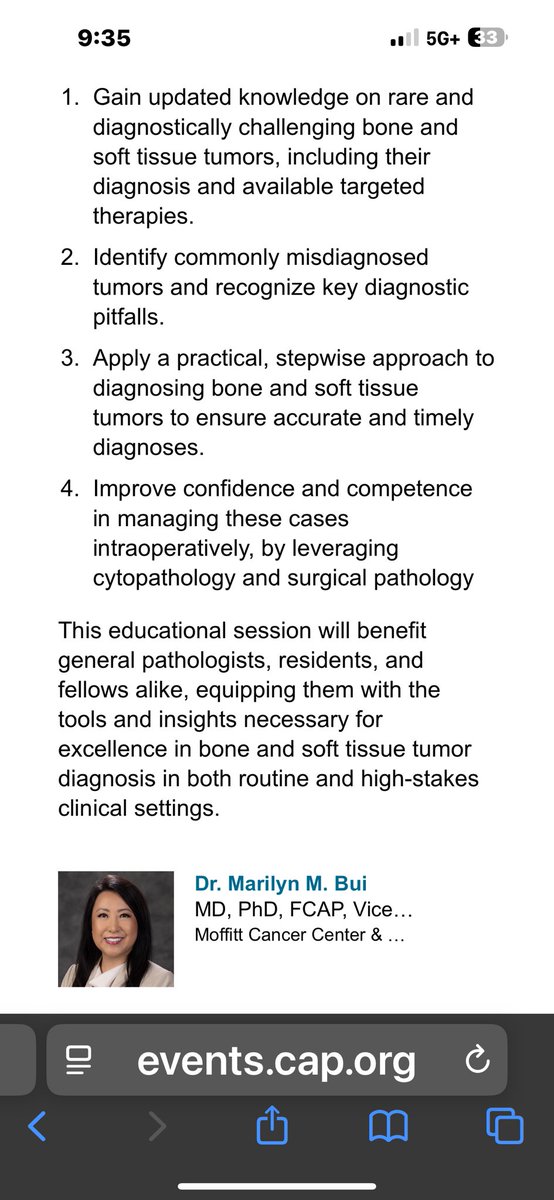 DrBuiPathology's tweet image. 🍽️My lunch &amp;amp; Learn session is on Monday, Sept 15 at noon in room Magnolia 5-6 during #CAP25. See you there! ⁦@USFpathology⁩ ⁦@MoffittNews⁩ ⁦@CAPA_comm⁩ ⁦@FLPathologists⁩ ⁦@MeredithKHerman⁩ ⁦@Pathologists⁩ #sarcoma