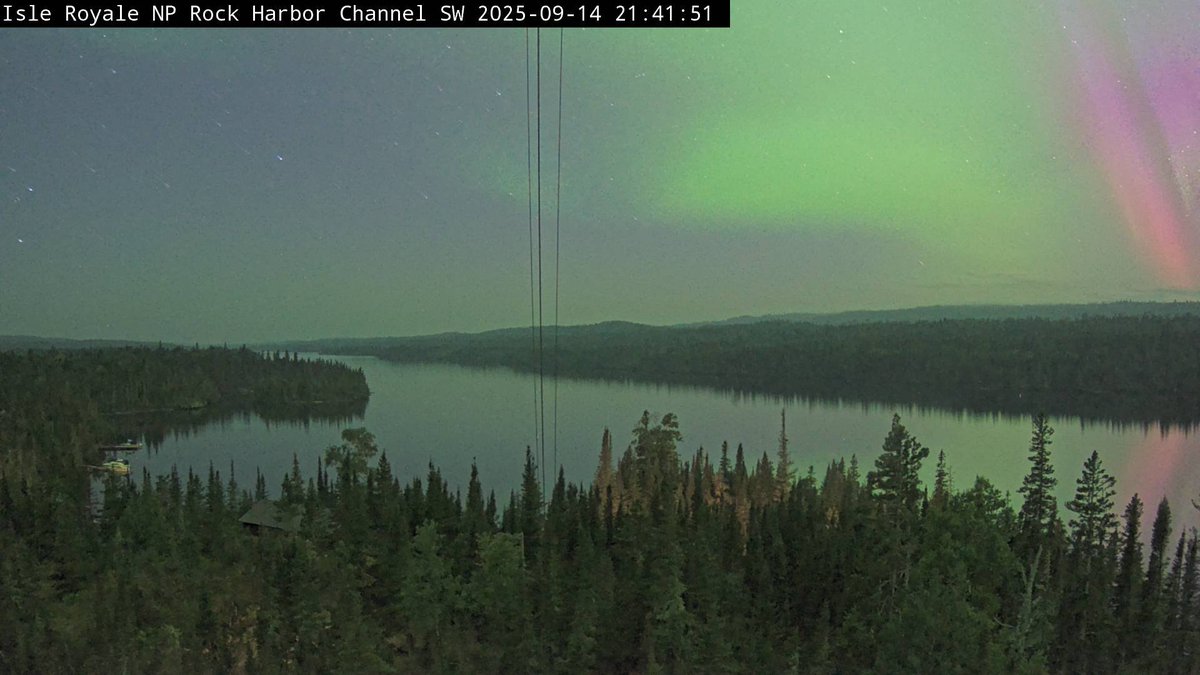 Woah, aurora is moving overhead at Isle Royale National Park in Michigan. This is BEFORE a substorm is even happening, and there are already intense colors and bright colors. The landscape is glowing green.
go.theauroraguy.com/webcams