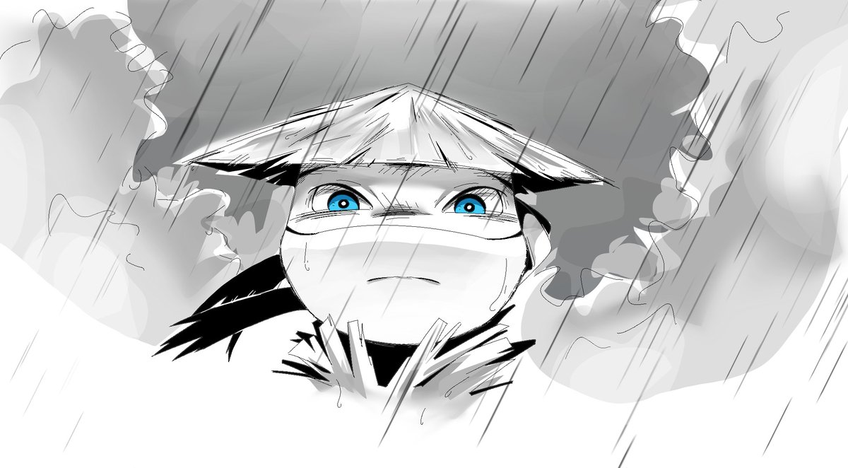 #tmnt 风雨交加夜，斗笠蓑衣龟（人）画个Leo