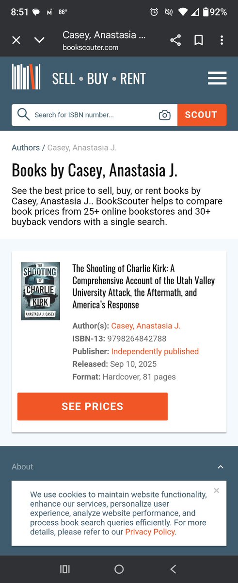 What the actual fuck, the day of?! This is not Amazon either and it has an ISBN number?! 

 Casey, Anastasia J. books - All books by Casey, Anastasia J. author | BookScouter.com share.google/EOfpQgpMqmm2Z9…