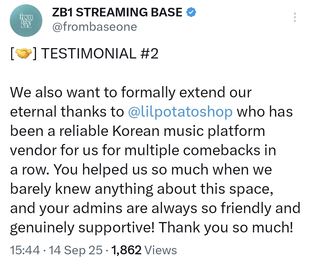 lilpotatoshop's tweet photo. @GOT7Pilipinas @WayV_Airlines ๐ฌ Customer Testimony 05
______________
๐
2025.09.01-2025.09.07
๐ต Iconik - ZB1
โ๏ธ Bugs Download & Genie Pass
Thank you @frombaseone and @ZB1VT_INA for trusting us ๐ซถ
#POTAPROOF #Streampass #Streamingpass #Downloadpass #Accountrent https://t.co/OnBNFGrXlL