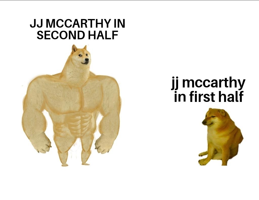 JJ MCCARTHY with another terrible first half. #SUNDAYNIGHTFOOTBALL #MinVsAtl #Vikings